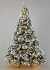 8ft Flocked Pre-Lit Downswept Pine Christmas Tree - £249.99 (Save £80) | Very