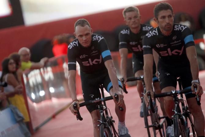 Chris Froome and his Team Sky teammates