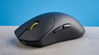 A black Corsair Sabre V2 Pro wireless gaming mouse