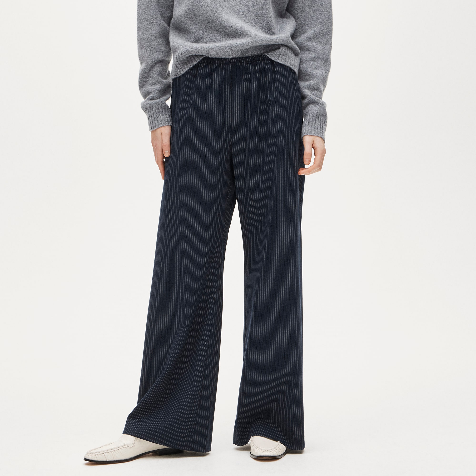 Cosmo Pant in Pinstriped Italian Studio Wool