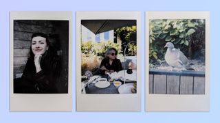 A compilation of photos taken with a matcha green Fujifilm Instax mini LiPlay 2-in-1 camera