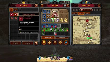 Task Bar Hero Soulstone item boxout explaining its purpose for summoning act bosses