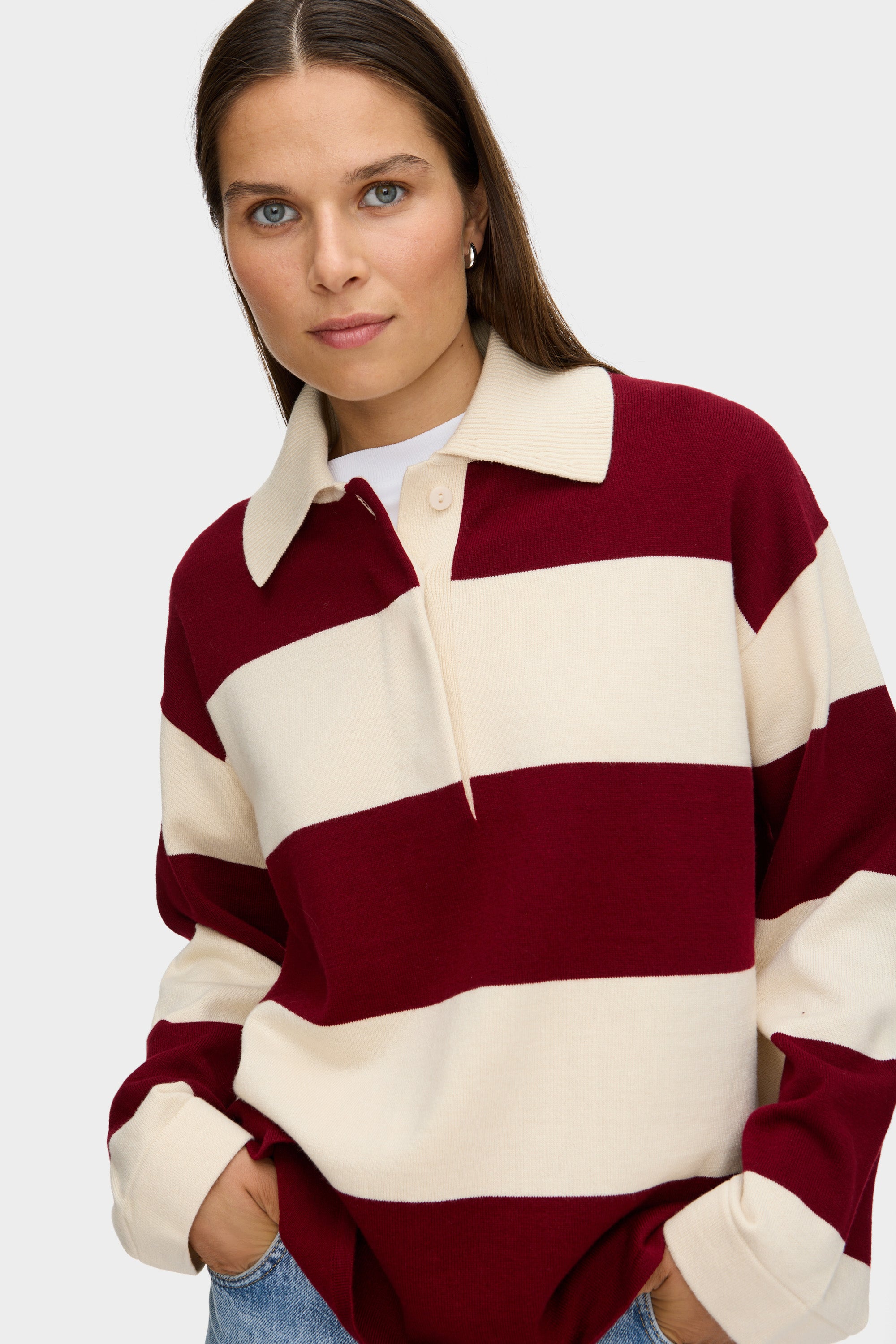 Lb Ester Knitted Polo Sweater