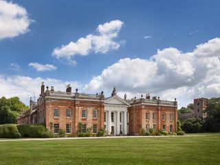 Main elevation of the house. The brick wings to either side of the central portico of Avington Park were doubled in width to enlarge the 1720s house.