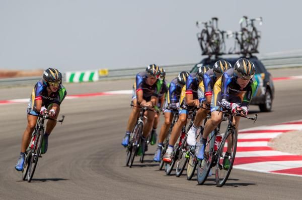 Morgan Schmitt leads his Exergy team during the TT.