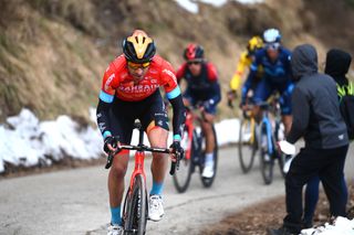 CARPEGNA ITALY MARCH 12 Mikel Landa Meana of Spain and Team Bahrain Victorious competes during the 57th TirrenoAdriatico 2022 Stage 6 a 215km stage from Apecchio to Carpegna 746m TirrenoAdriatico WorldTour on March 12 2022 in Carpegna Italy Photo by Tim de WaeleGetty Images