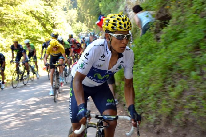 Nairo Quintana (Movistar) attacked repeatedly to put pressure on yellow jersey Chris Froome (Sky)