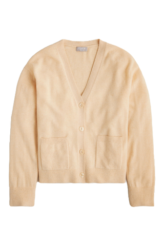 J.Crew Cashmere Patch-Pocket Cardigan Sweater 