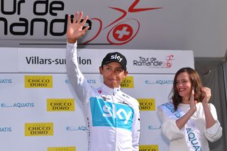 Egan Arley Bernal (Team Sky) wins the stage 3 time trial at Tour de Romandie