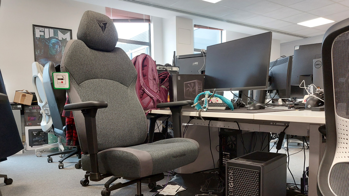 The ThunderX3 Solo 360 Loft Air gaming chair from various angles.