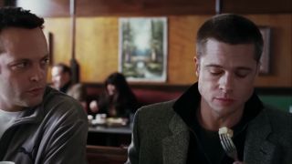 Brad Pitt eating in Mr. and Mrs. Smith