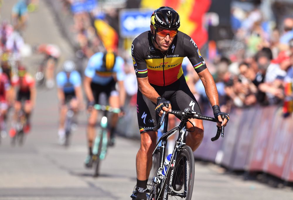Phlippe Gilbert at the end of stage 1 at the Belgium Tour