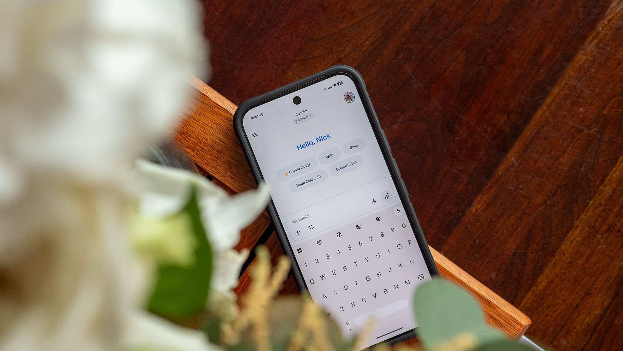 The Gemini app on a Google Pixel 10 Pro XL
