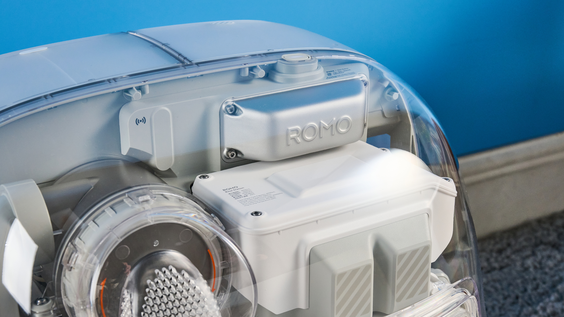 DJI Romo P in use on a hard wood floor