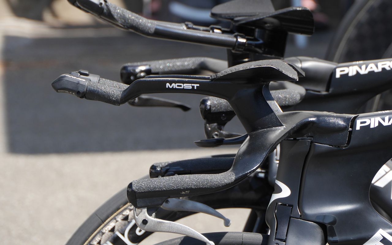 Some of the Team Ineos riders raced with the 3D printed, titanium cockpits from Pinarello's component brand Most, which were first seen at the Tour de France in Dusseldorf two years ago