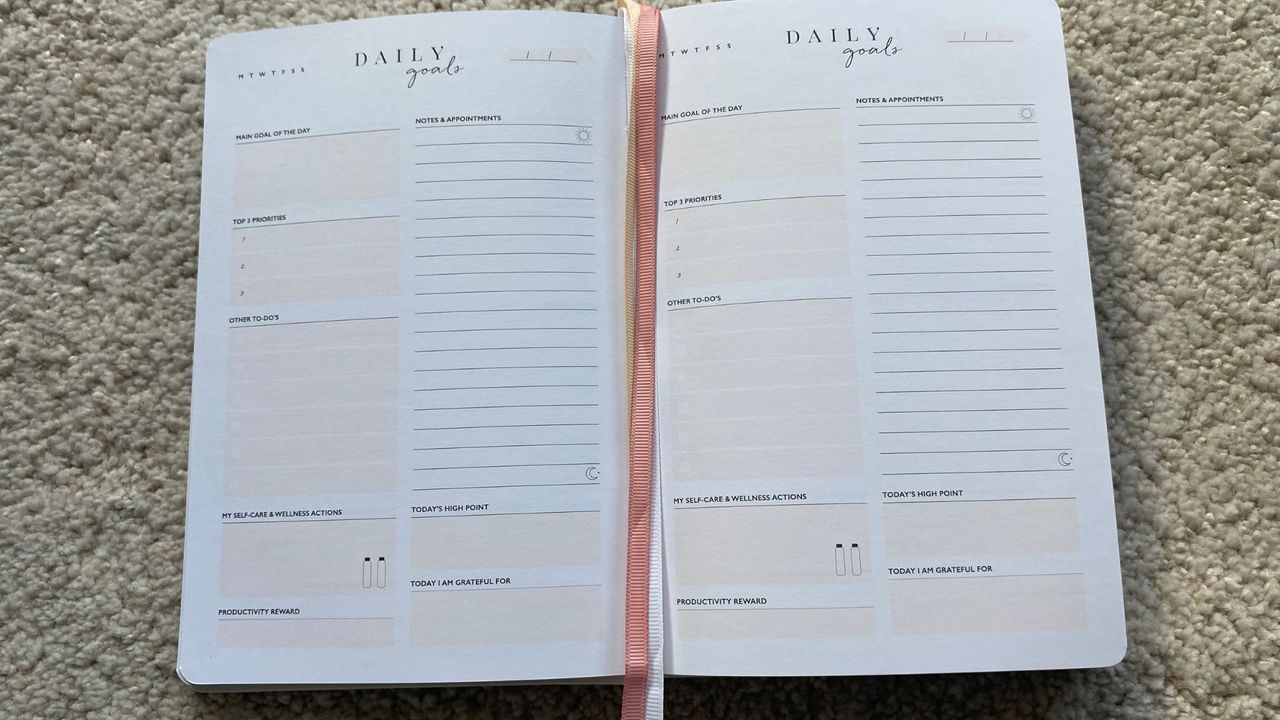An example of the page layout inside the planner from The Head Plan.