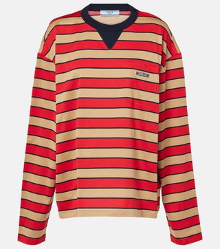 Striped Cotton Jersey Top