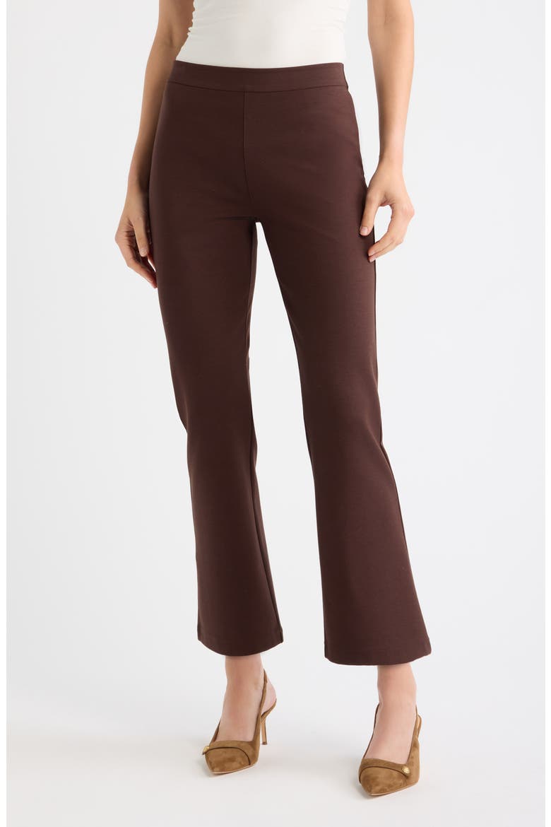 High Waist Ponte Ankle Kick Flare Pants