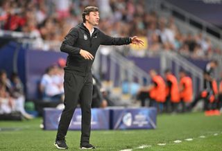 Spain 2024 Olympics squad Spain Head Coach Santi Denia directs his team during the UEFA Under-21 Euro 2023 final match between England and Spain at Batumi Arena on July 8, 2023 in Batumi, Georgia. (Photo by Lasha Kuprashvili/MB Media/Getty Images)