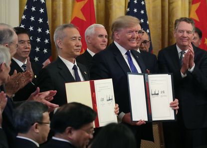 President Trump and Chinese Vice Premier Liu He.