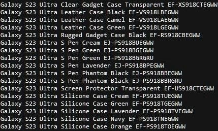 List of leaked Samsung Galaxy S23 cases and accessories