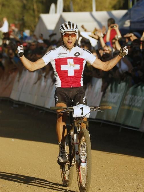 Nino Schurter (Switzerland) defends his rainbow jersey