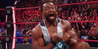 Big E Langston celebrating his first WWE Championship Title WWE