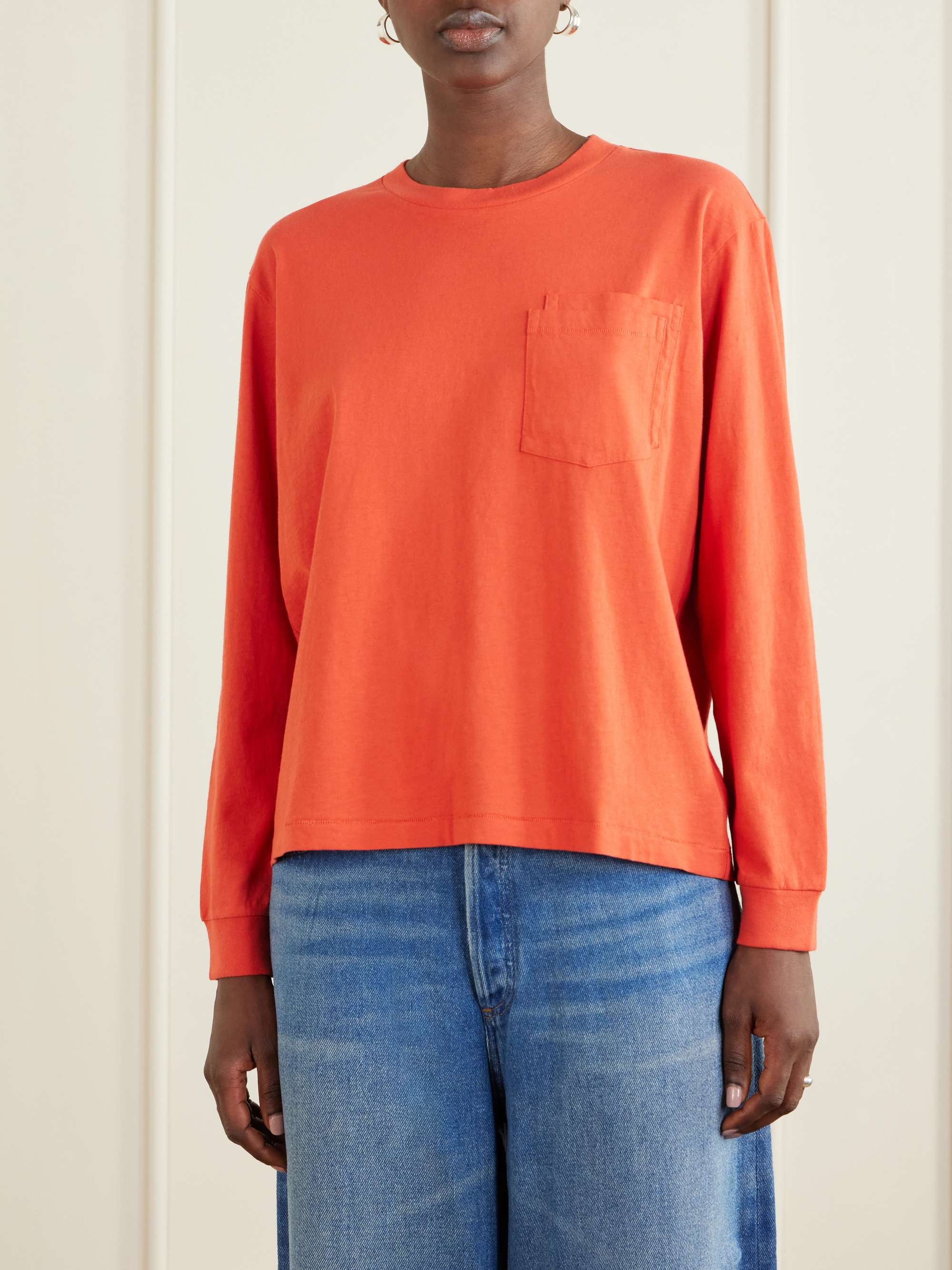 Double Pocket-Detail Cotton T-Shirt