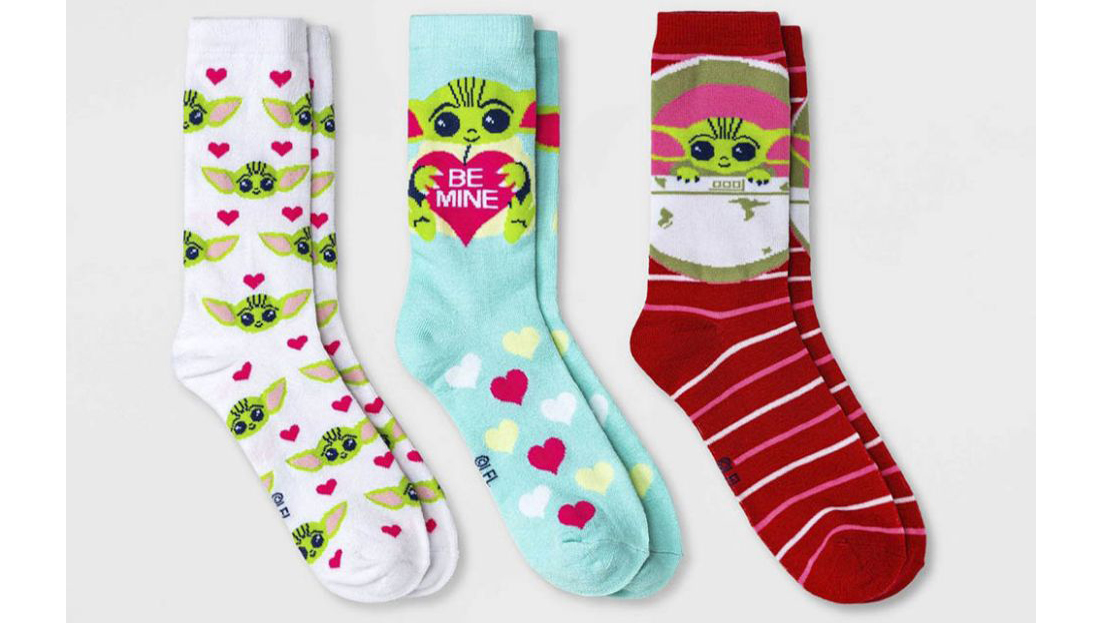 The Mandalorian 3 pack Valentine's day socks