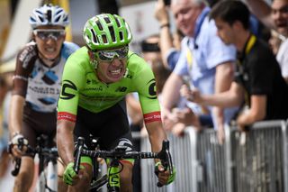 Rigoberto Uran drives to the line of stage 9 at the Tour de France