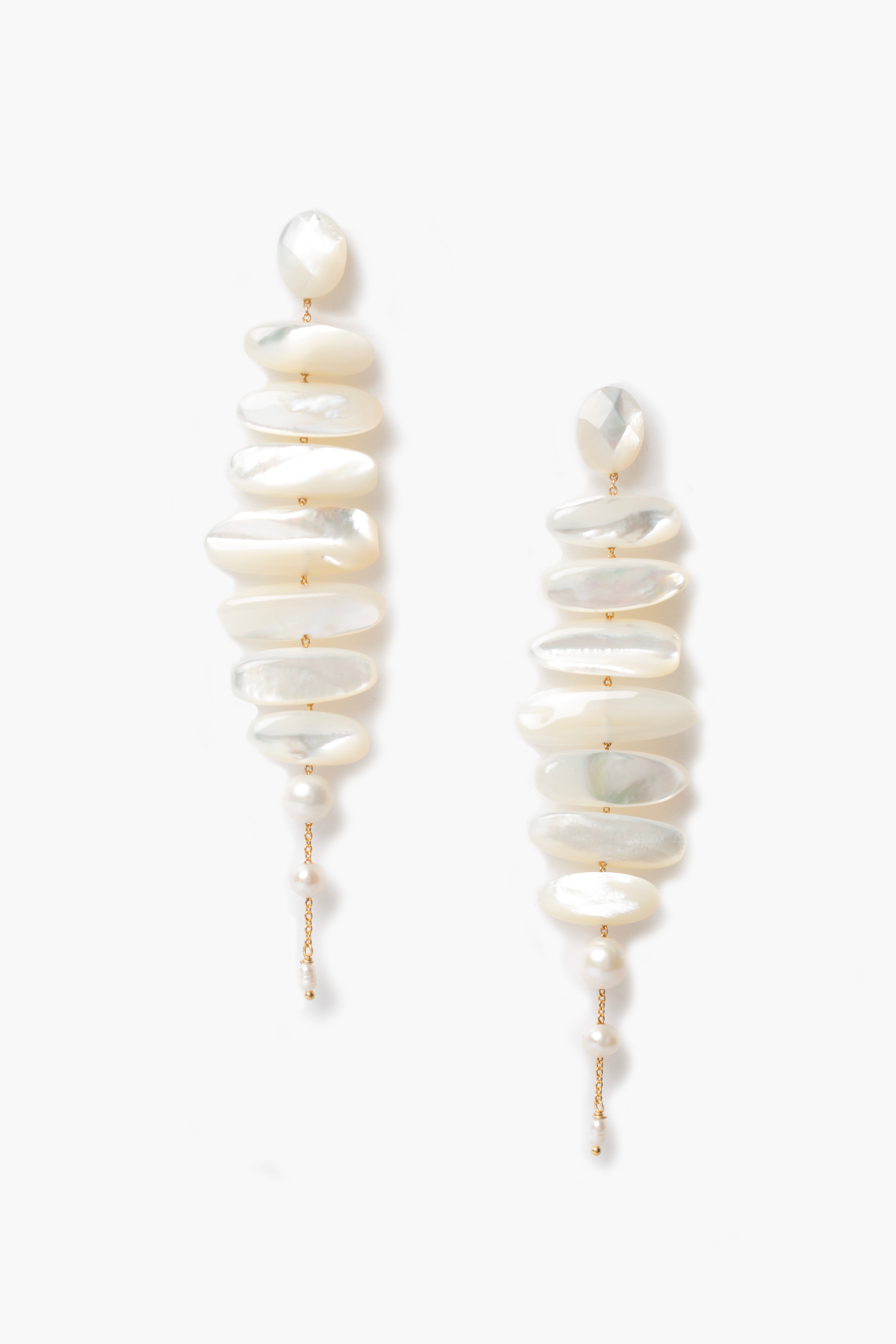 mizumi earrings white mop