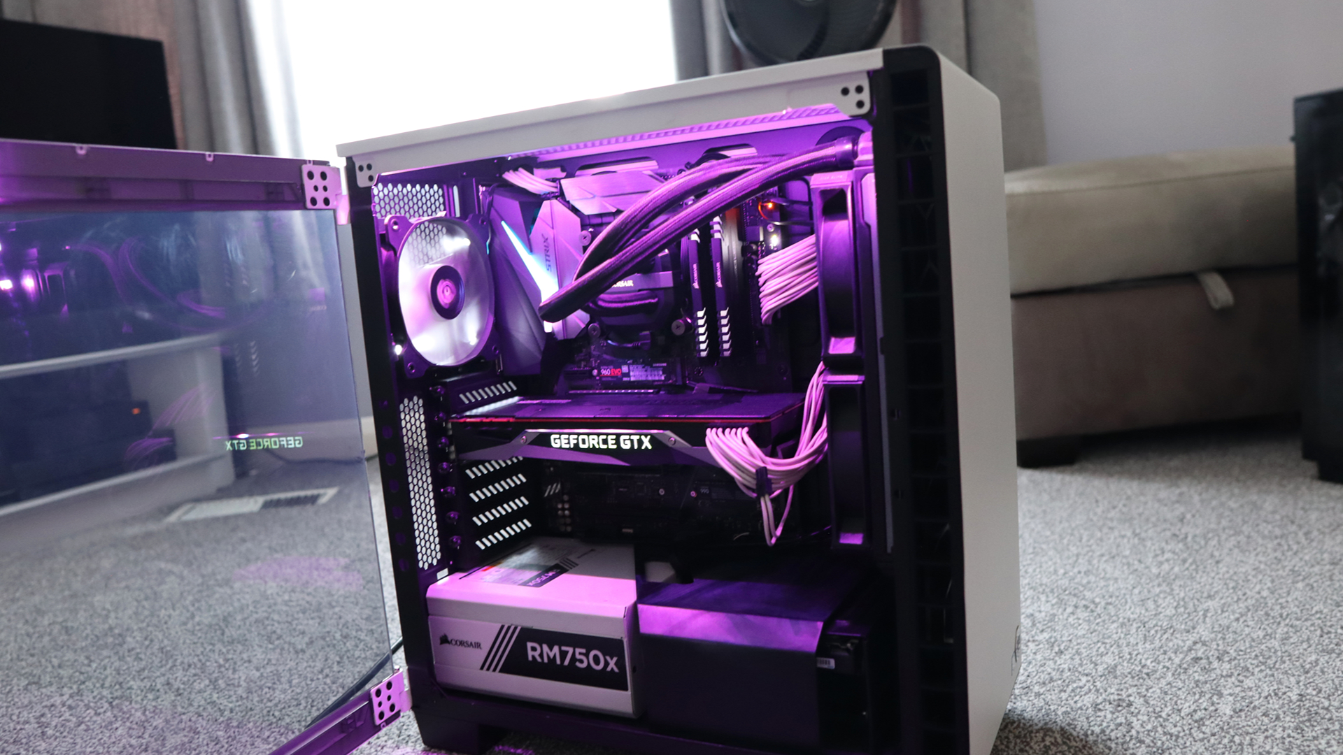 Old and new gaming PCs next to each other