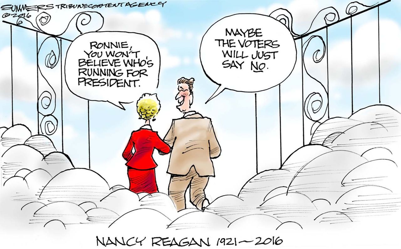 Political cartoon U.S. Nancy Ronald Reagan Decision 2016