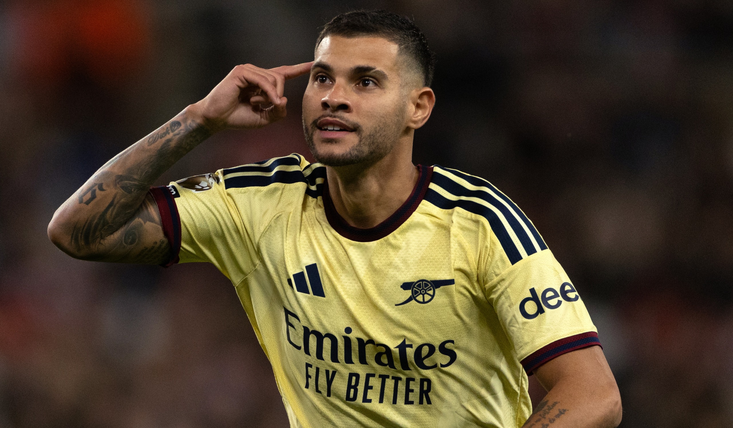 Bruno Guimaraes of Arsenal celebrates after scoring his team's first goal during the Premier League 2026/27 match against Sunderland at Stadium of Light on September 12, 2026 in Sunderland, England