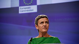 Margrethe Vestager addresses a press conference on an antitrust case against US search engine Google at the European Commission in Brussels, Belgium on Jun. 27, 2017