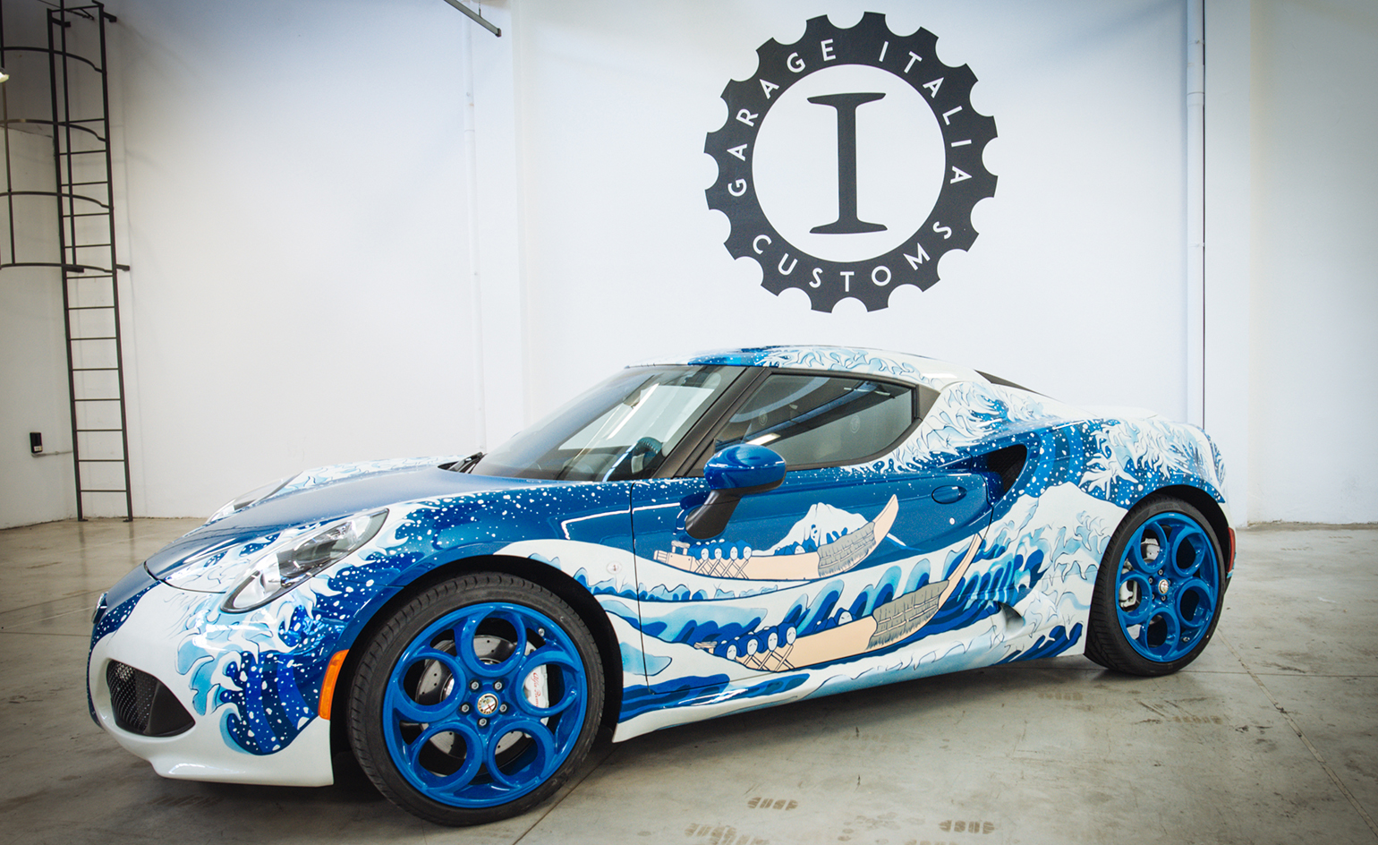 BMW with blue textured