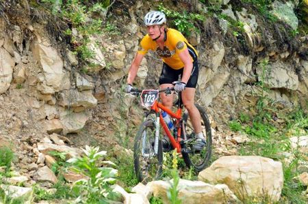 Sue Haywood (SBC) races on Massanutten