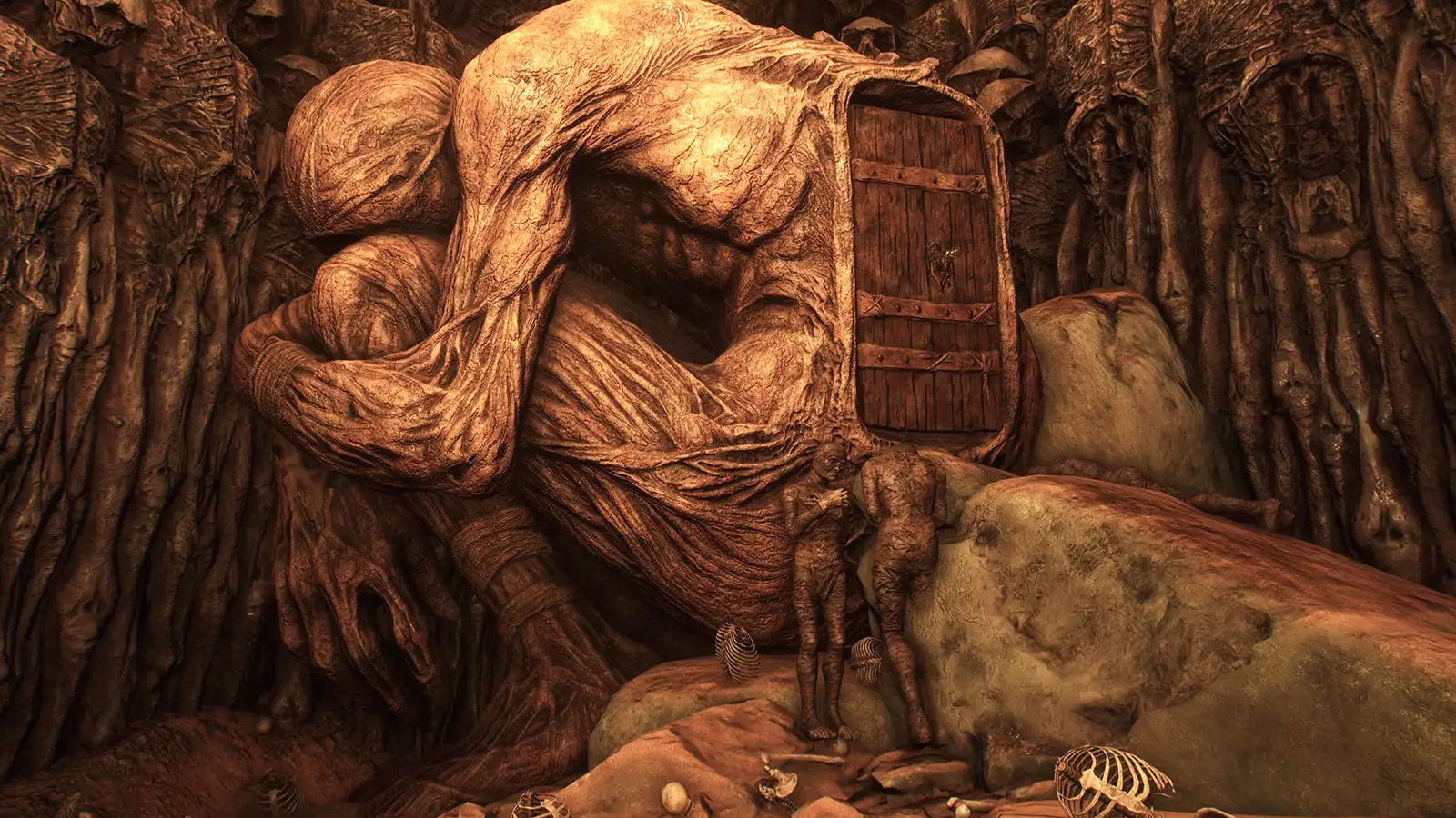 scenes from a surreal Giger influenced game