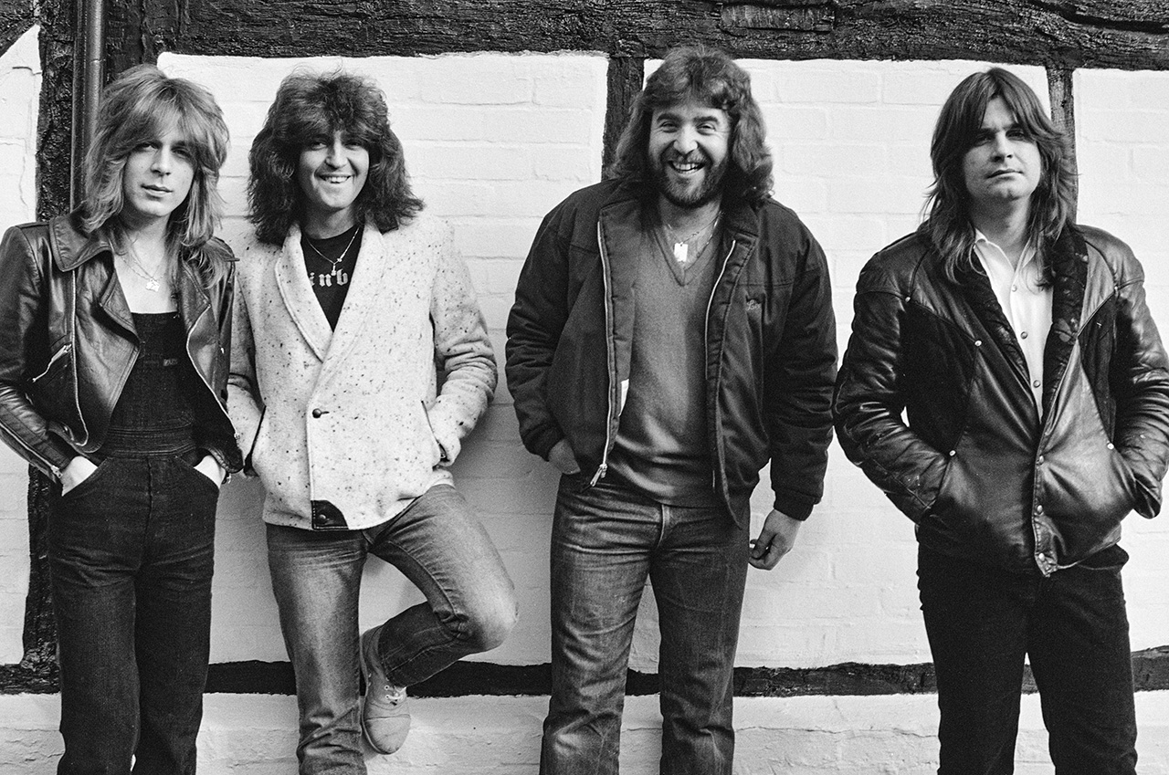 Ozzy Osbourne and band at Ridge Farm Studios during the recording of Diary Of A Madman: Randy Rhoads, Bob Daisley, Lee Kerslake, Ozzy Osboune. (Photo by Watal Asanuma/Shinko Music/Getty Images)