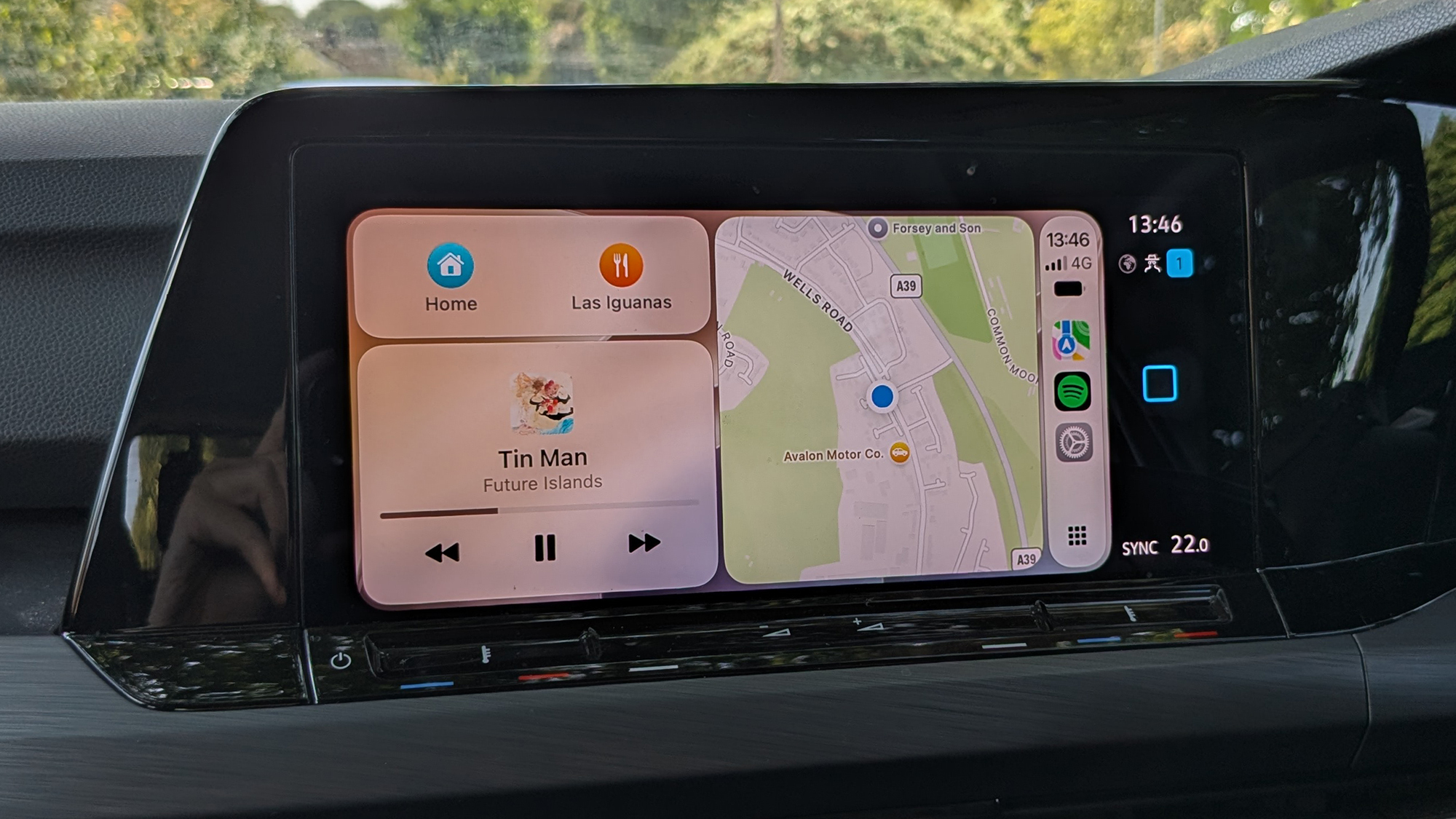 Apple CarPlay on a car infotainment system display