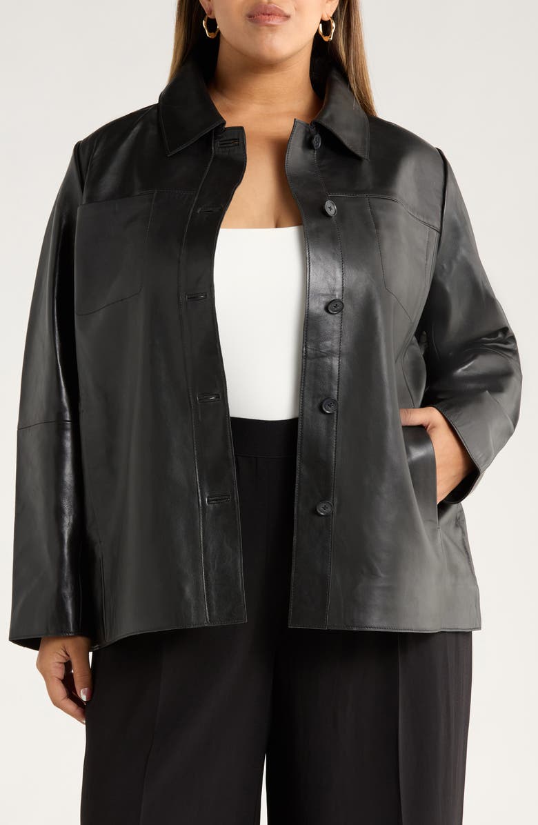 Leather Shirt Jacket