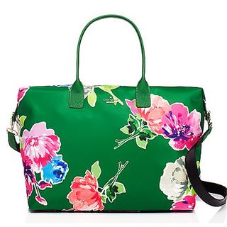 Kate Spade Classic Nylon Lyla Weekender - green bag with flowers