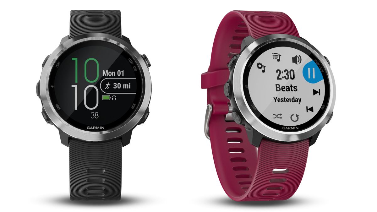 Both black and cerise band options are available on the Forerunner 645 Music