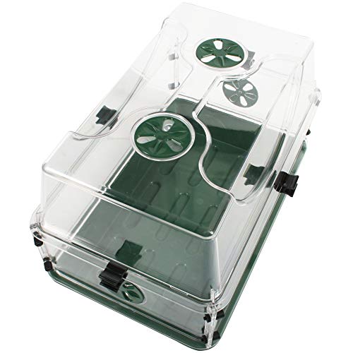 Earlygrow Medium Seed and Herb Domed Propagator With Vented Side Height Extension and Security Clip Set,green
