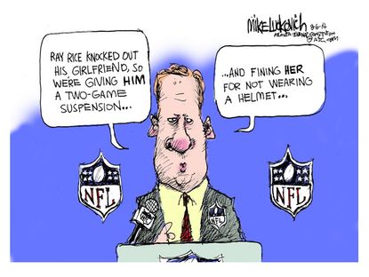 Editorial cartoon NFL Ray Rice
