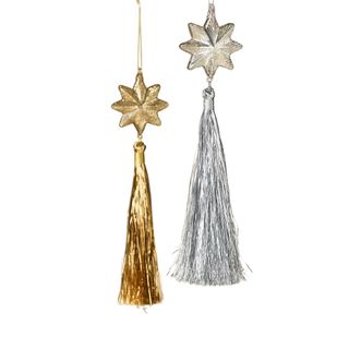 Shooting Star Glass Tinsel Ornament