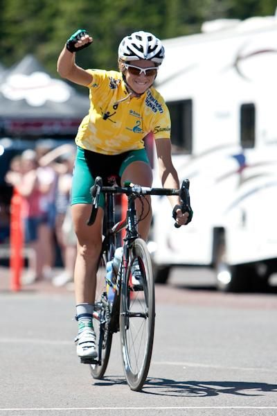 Evelyn Stevens (Webcor) takes her third stage win in Cascade.