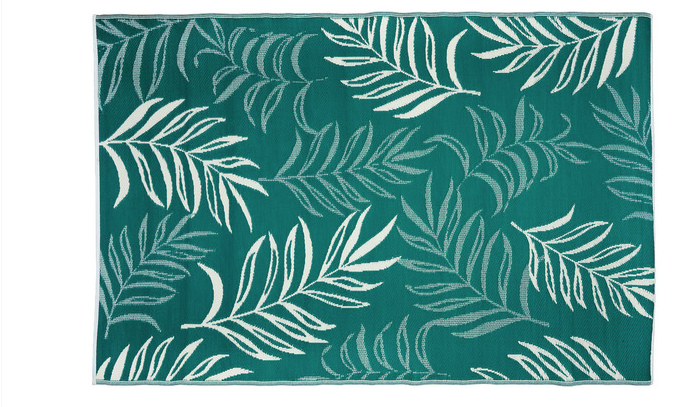 Kirkton House 6' X 9' Reversible Area Rug, Green Leaves