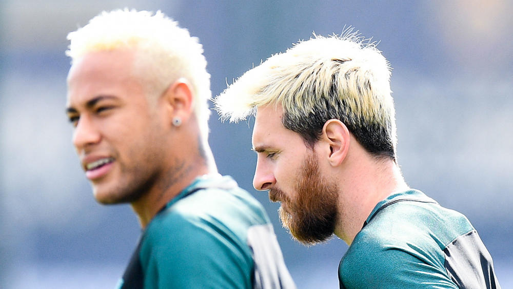 Blonde bombshell! Neymar casts doubt on Messi's latest look | FourFourTwo