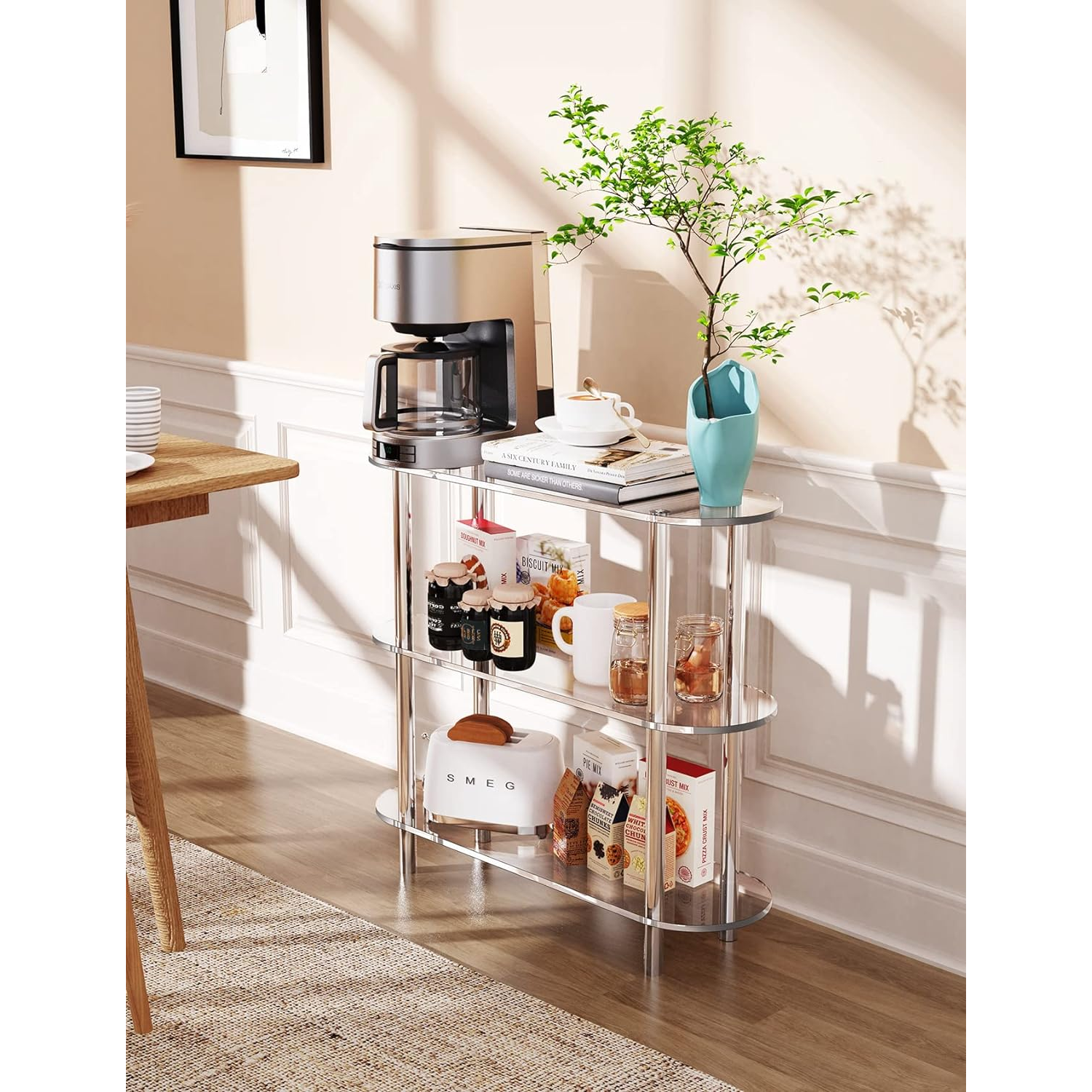 low acrylic bookshelf